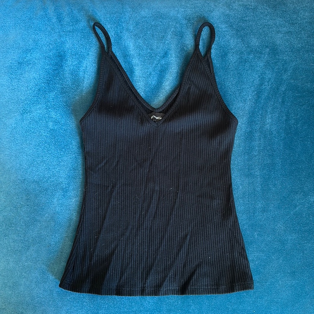 Reformation Riley Ribbed V-Neck Tank Top
